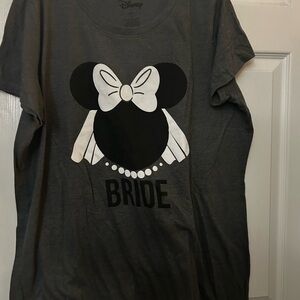 Disney Gray Minnie Mouse Bride Shirt